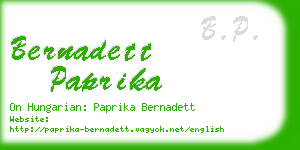 bernadett paprika business card